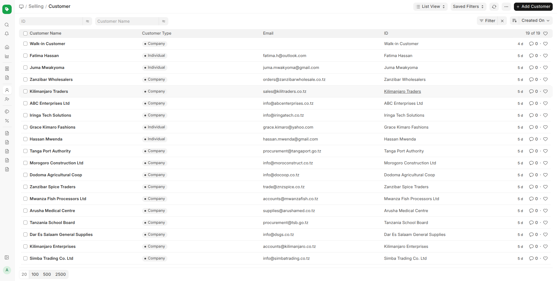 Customer List