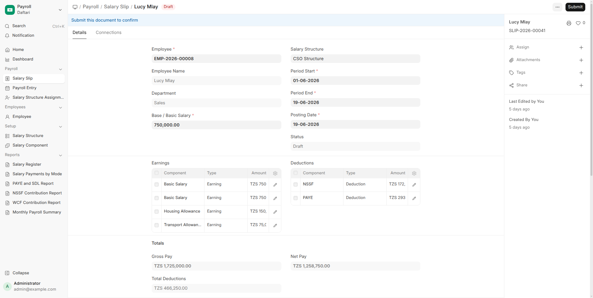 Payslip List